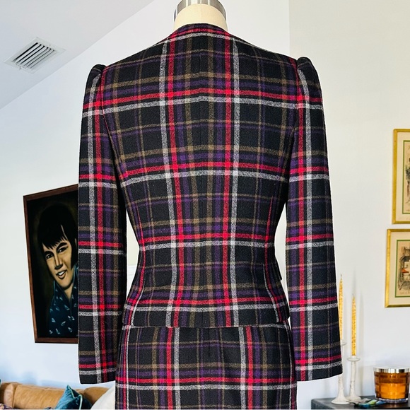 Vintage 70’s/80’s Plaid Wool Skirt Suit Set - Picture 9 of 15